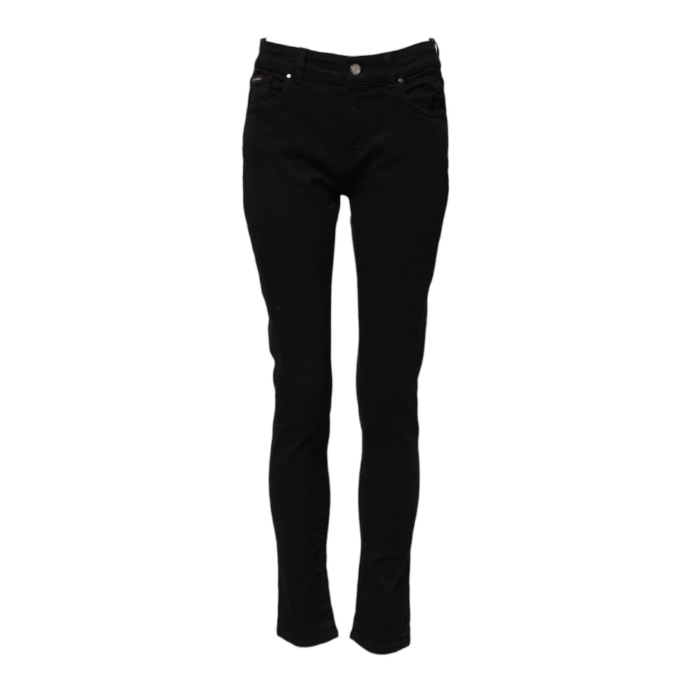 Dolce & Gabbana Svart A Bomull Logo Skinny Denim Jeans