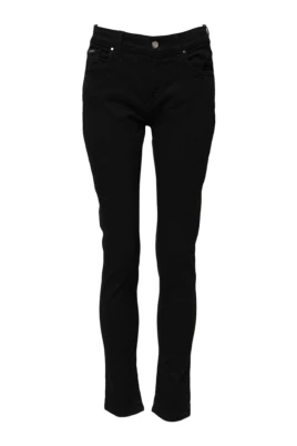 Svarta Bomull Logo Skinny Denim Jeans