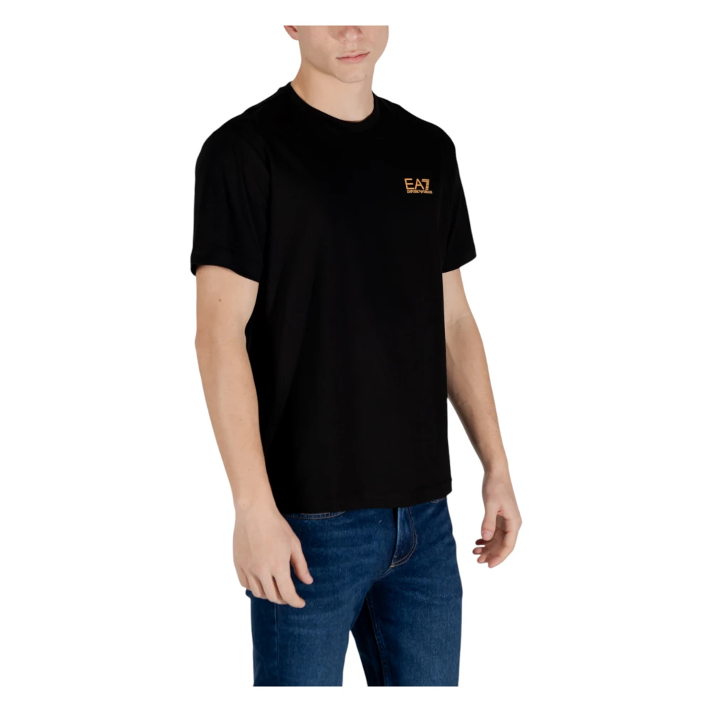 Emporio Armani EA7 Katoenen T-shirt korte mouwen lente zomer Black Heren