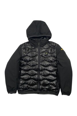manteau-enfant-noir-matelasse-avec-capuche
