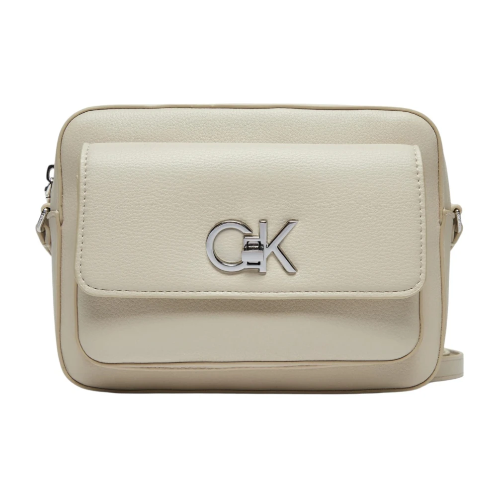 Calvin Klein Stijlvolle polyurethaan tas met meerdere zakken Gray Dames