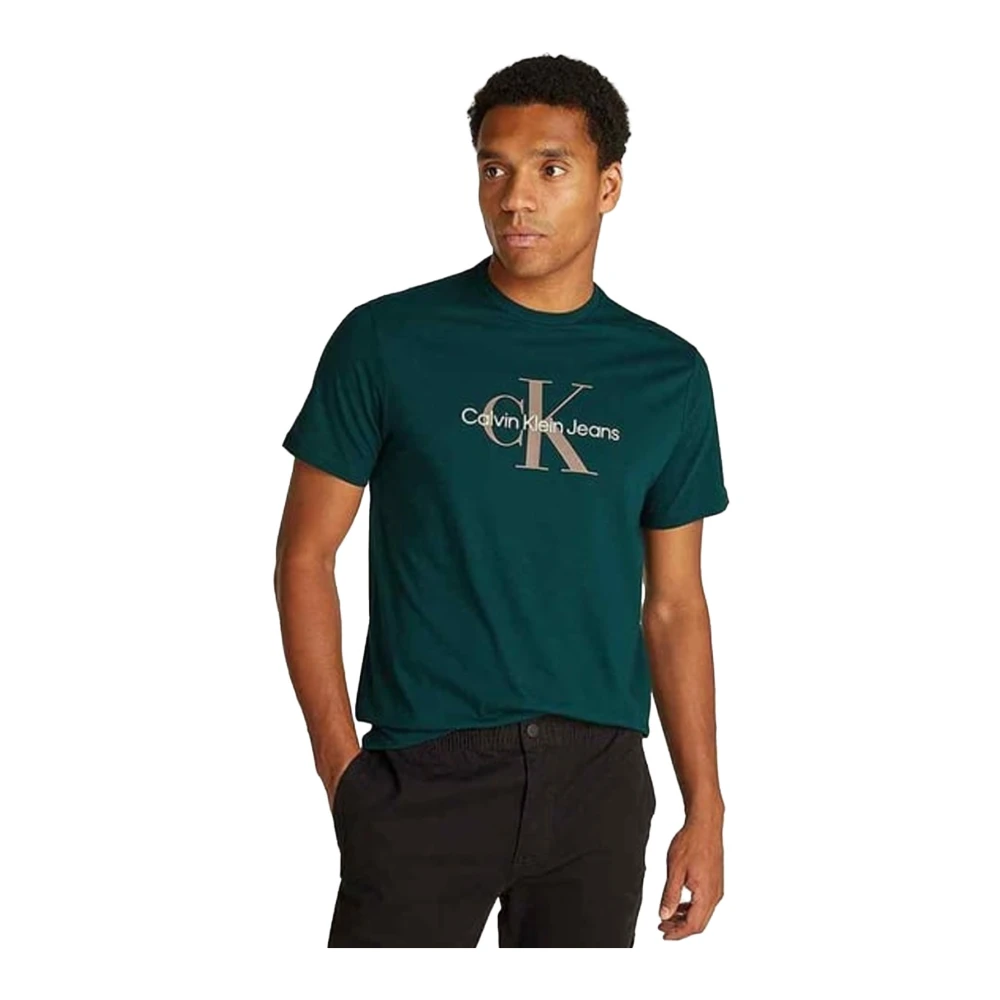 Calvin Klein Groen Logo Katoenen T-shirt Green Heren