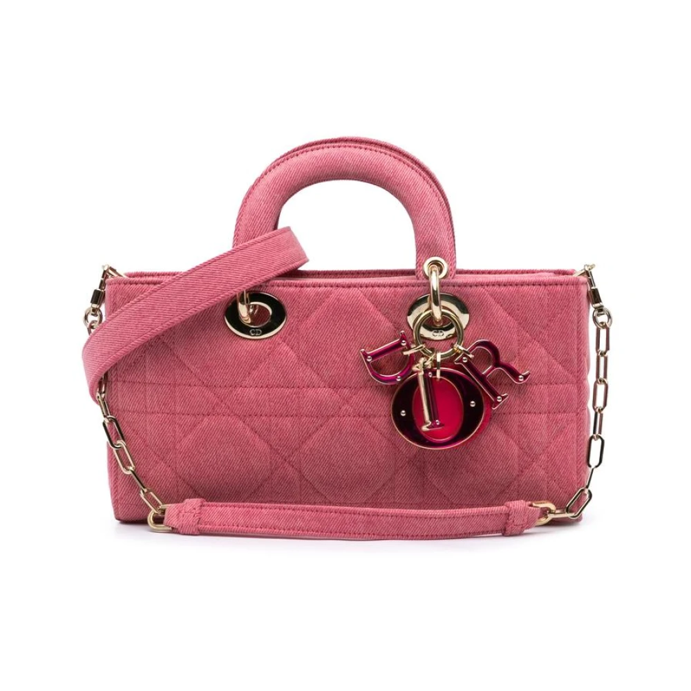 Dior Vintage Women's Pink Pre-Owned Dior Caro Denim Tote Bag