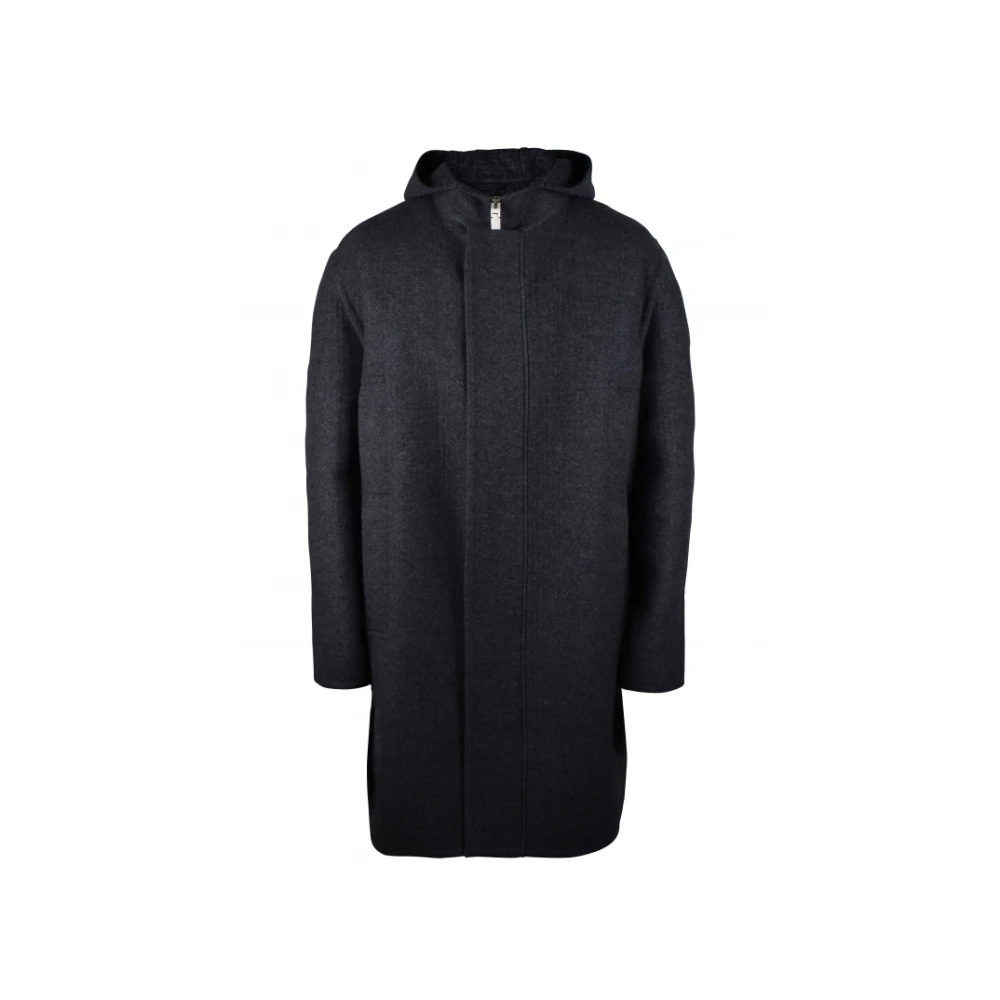 Givenchy Mannelijk Grijs Jassen Heren, L, Wol, Wollen Zijde Kasjmier Jas Met Capuchon