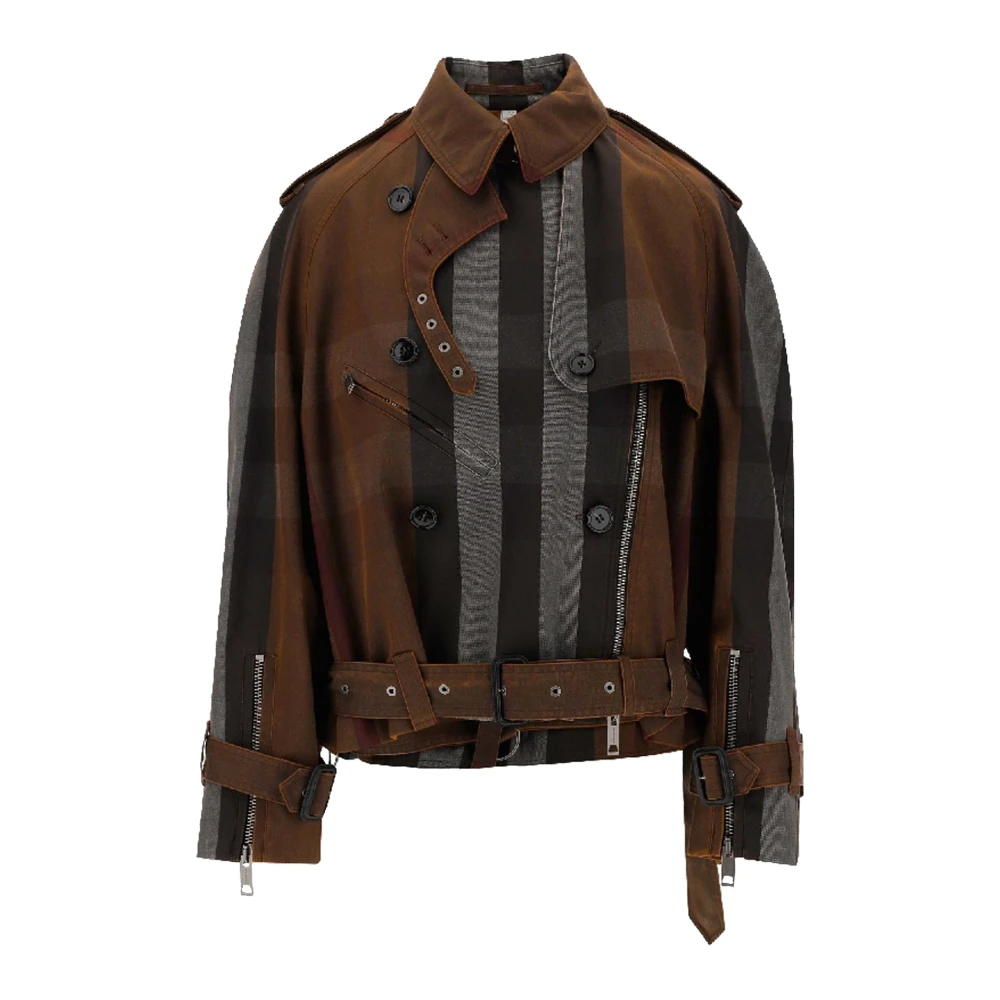 Burberry Bruine Bikerjas Ss23 Brown Dames