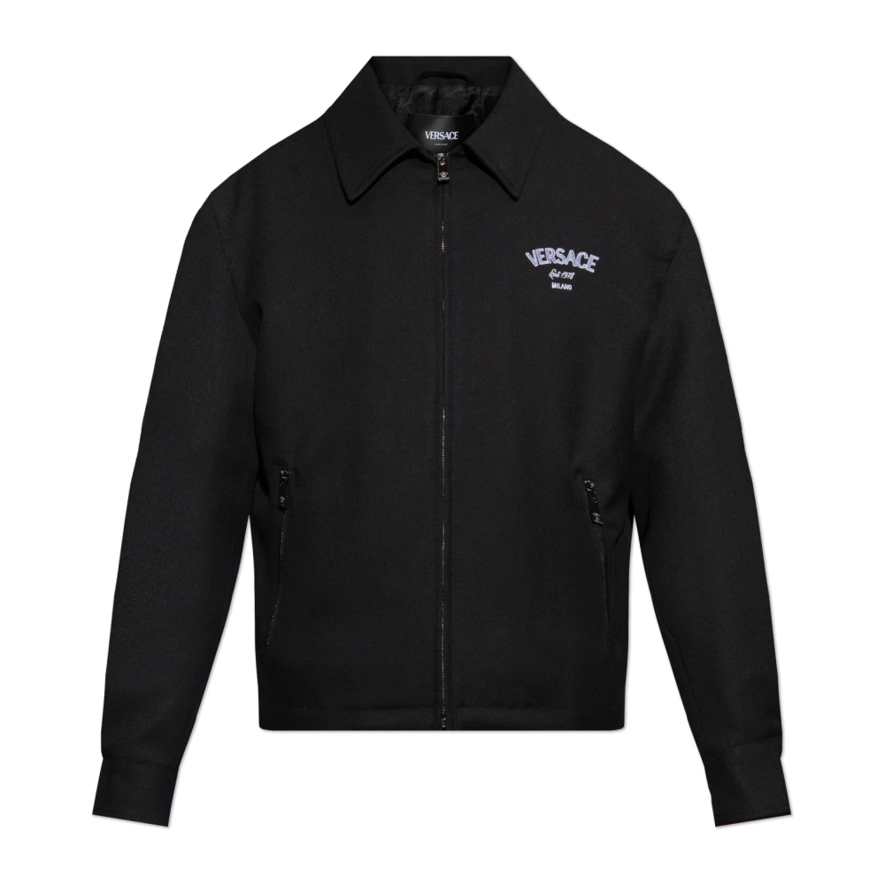 Versace Wollen jas Black Heren