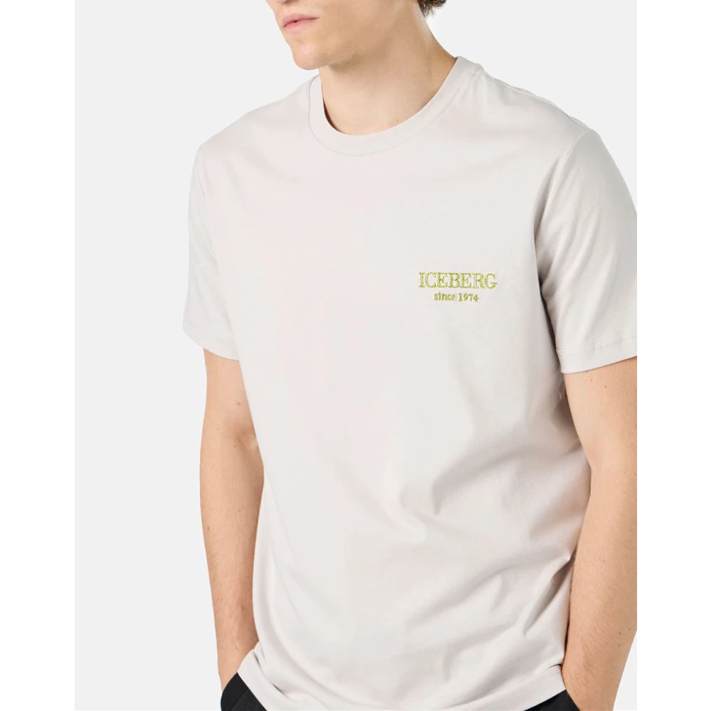 Iceberg Beige crewneck sweatshirt met geborduurd logo Beige Heren