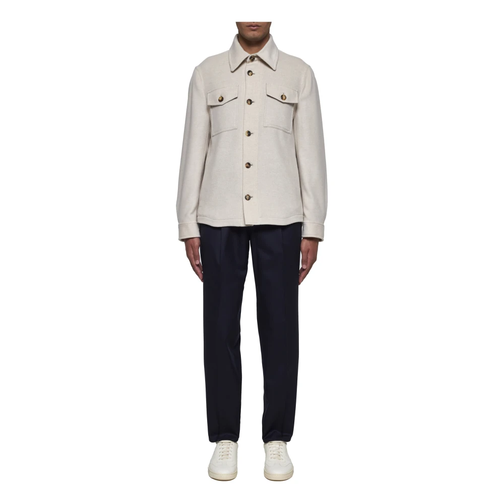 BRUNELLO CUCINELLI Elegante Wollen Jassen Beige Heren