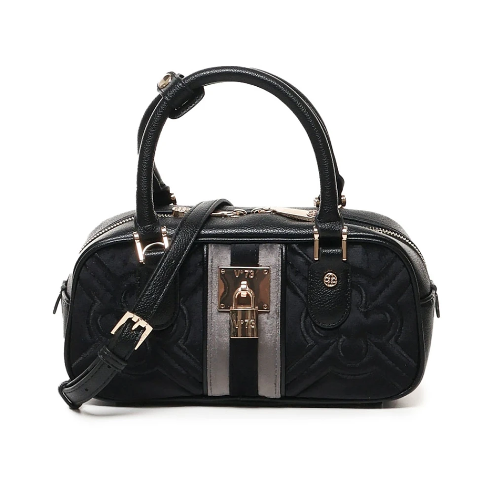 V73 Zwarte Trunk Tas met Handvat en Schouderband Black Dames
