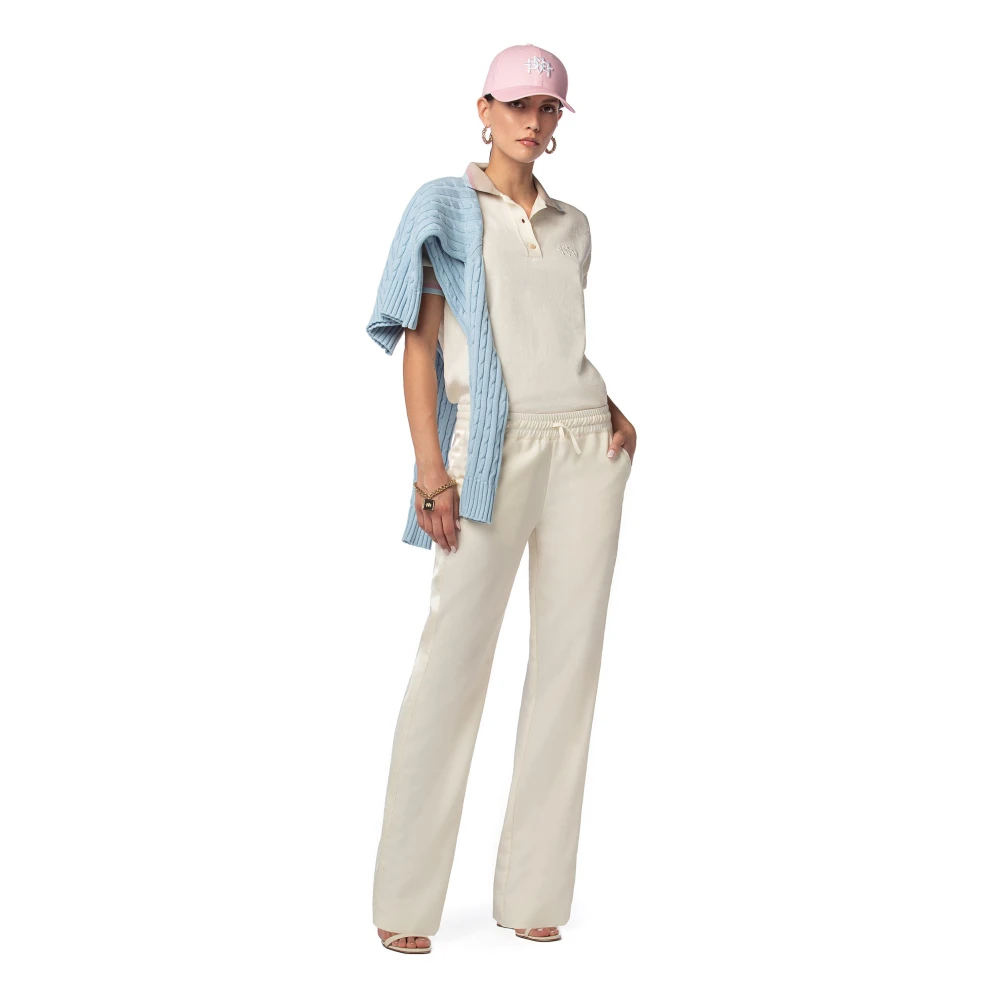 MVP wardrobe Wijde Wolle Broek met Koord Beige Dames