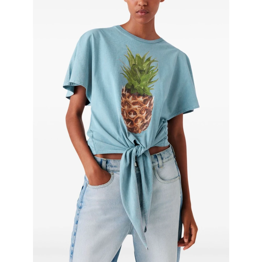 Stella Mccartney Blauw Grafisch Print Crew Neck T-shirt Blue Dames