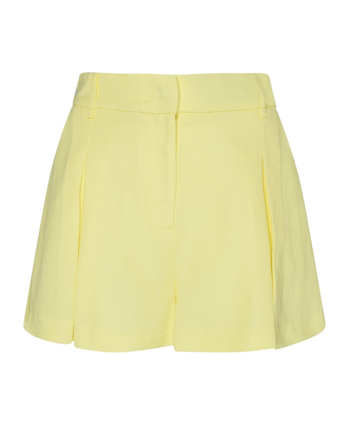 short-jaune-en-lin-taille-haute