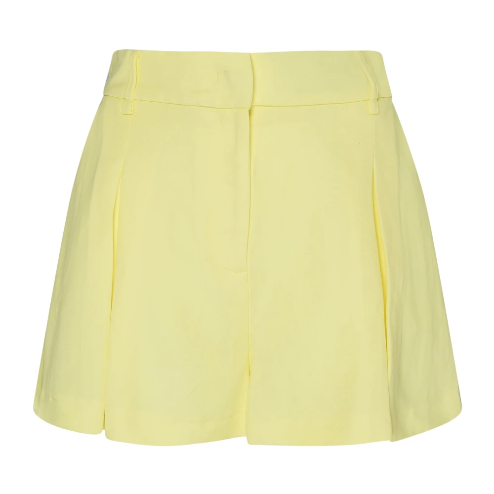 Twinset Gele Linnen Shorts Hoge Taille Yellow Dames
