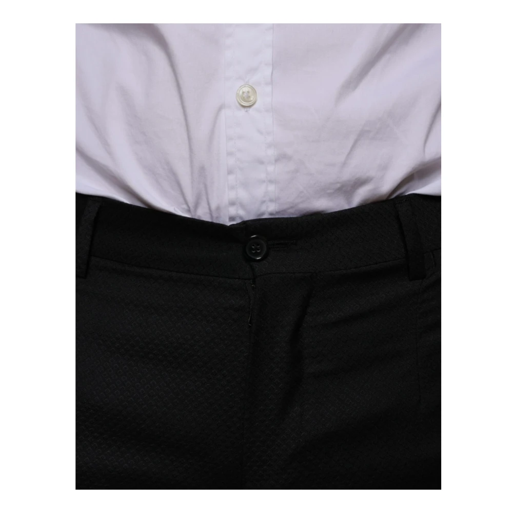 Dolce & Gabbana Zwarte Wol Skinny Jurk Formele Broek Black Heren