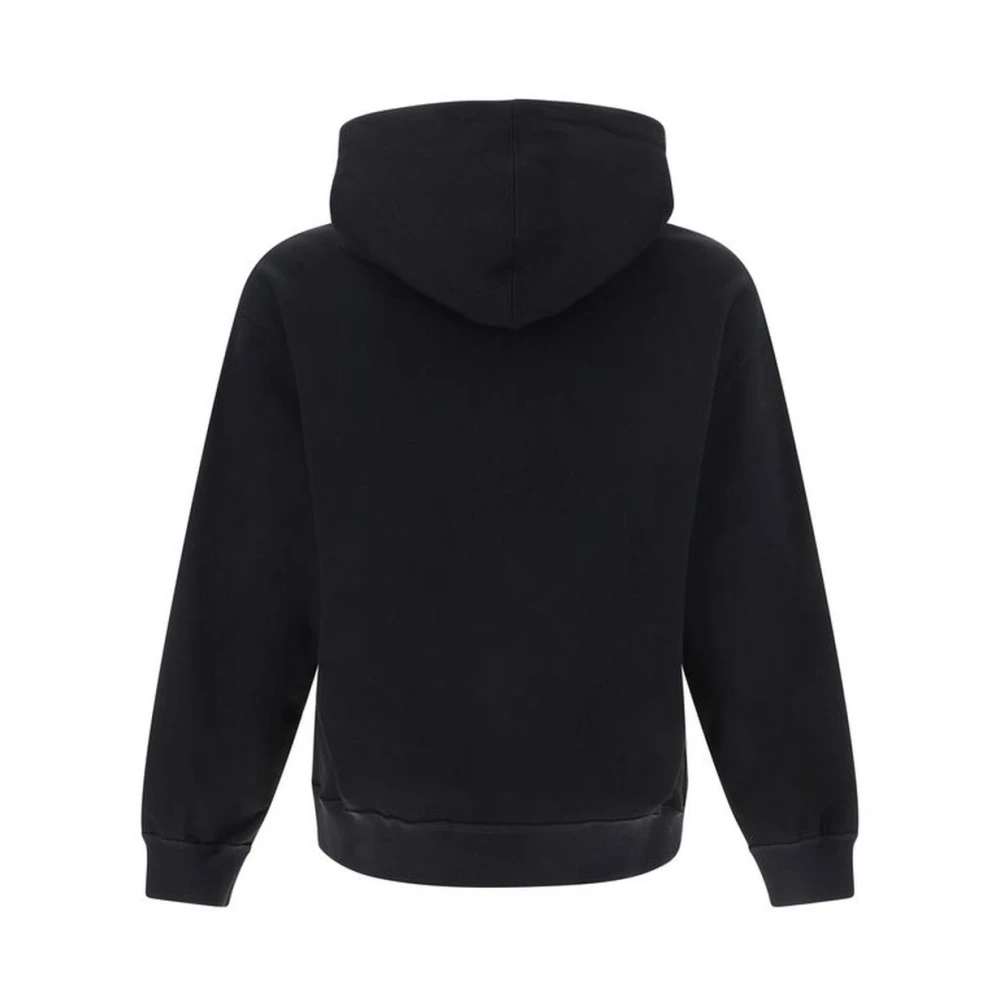 Valentino Verstelbare katoenen hoodie met kangoeroezak Black Heren