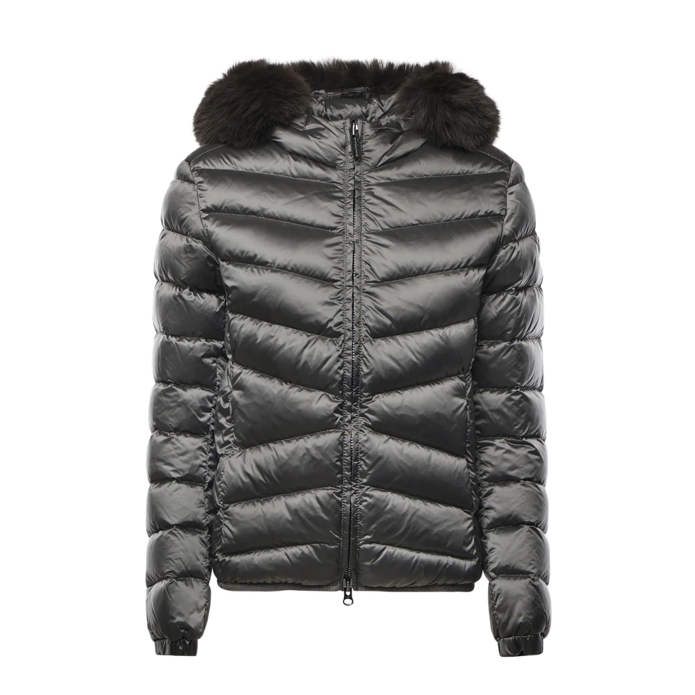 Colmar Women's Gray Quilted Down Jacket With Hood