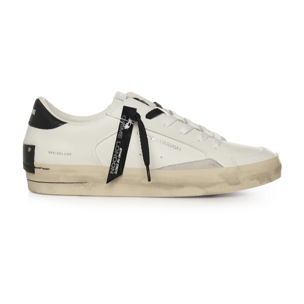 Crime London Men's White Sneakers, 7 Uk, Sk8 Deluxe