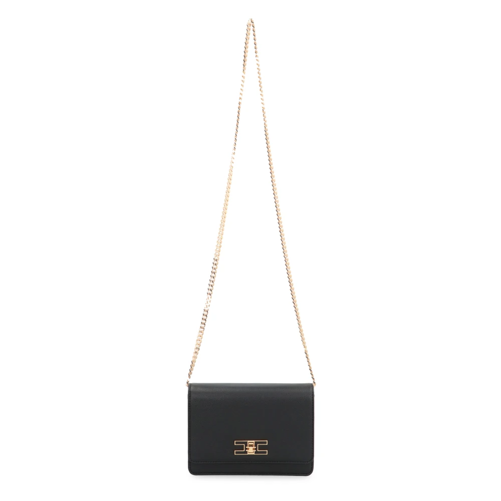 Elisabetta Franchi Stijlvolle Schoudertas met Draaislot Black Dames
