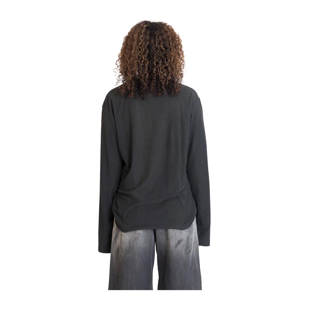 Acne Studios Relaxed Fit Logo T-shirt in Faded Black Dames