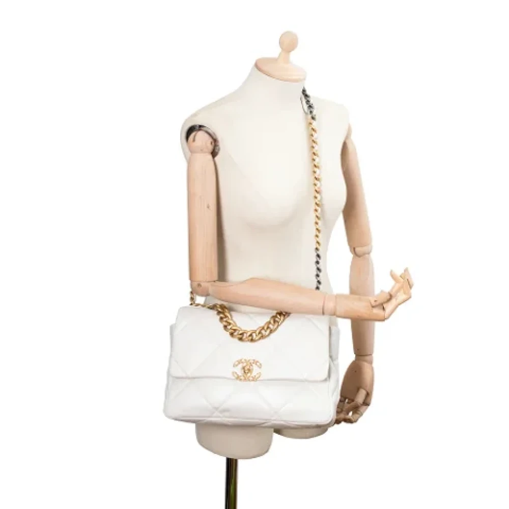 Chanel Vintage Pre-owned Leather chanel-bags White Dames