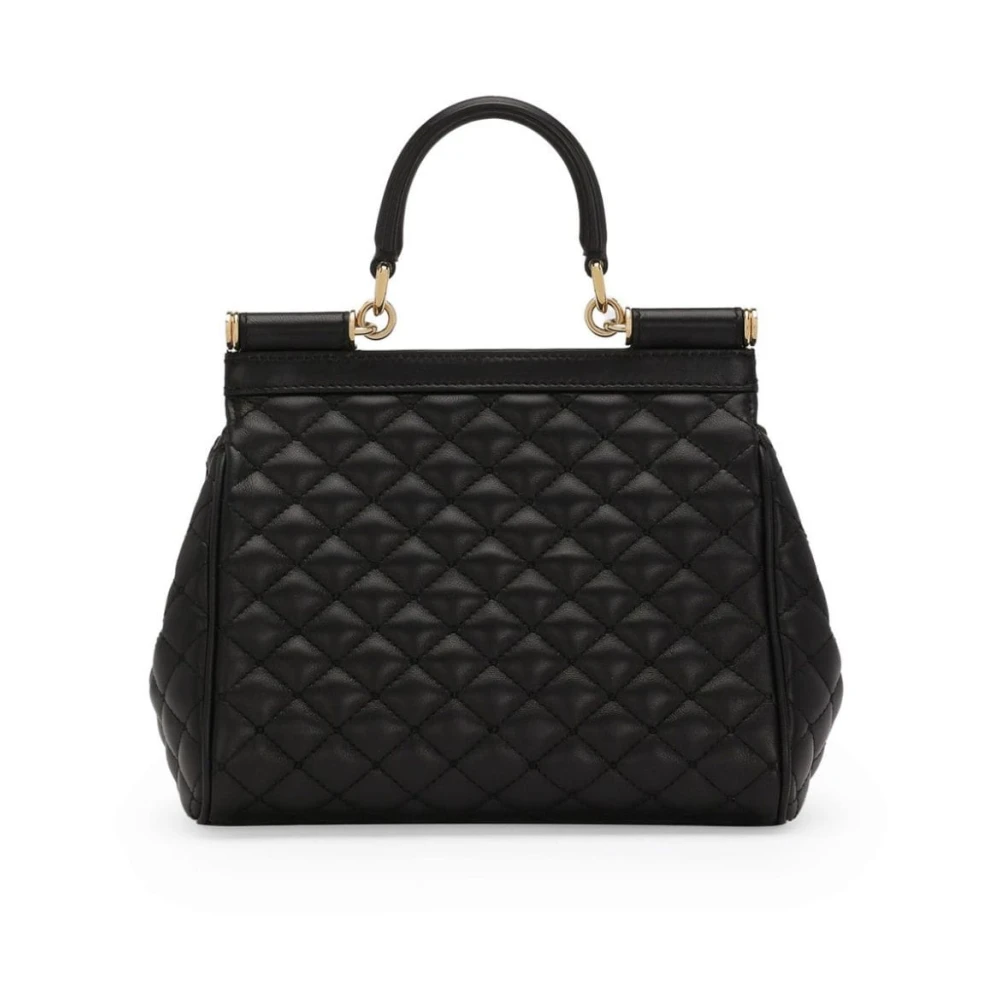 Dolce & Gabbana Zwarte Leren Schoudertas Black Dames