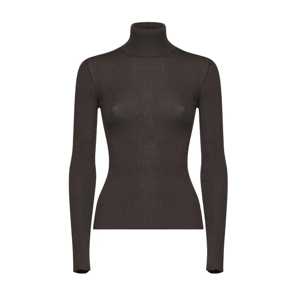 Max Mara Women's Grey Ribbed Turtleneck Sweater - Woman Knitwear S - Image 3