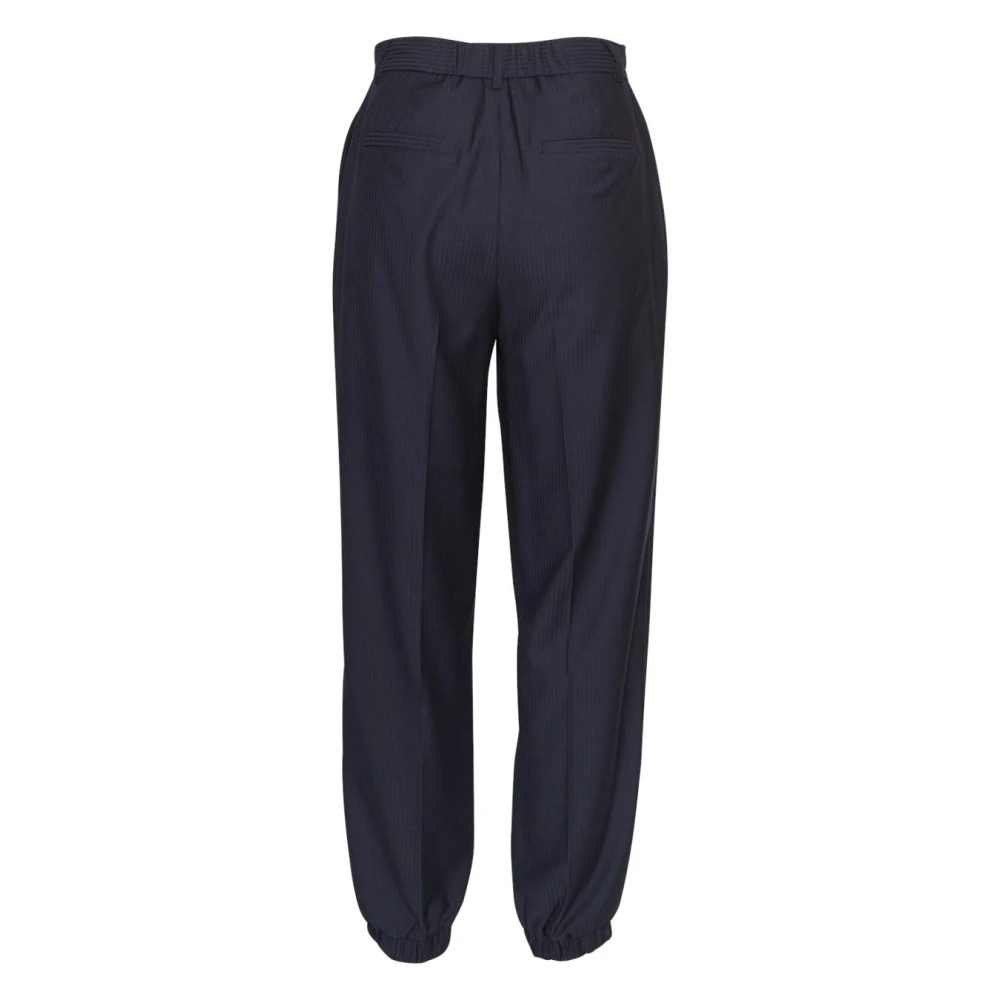 moss copenhagen Donkerblauwe Krijtstreep Broek Maelynn Blue Dames