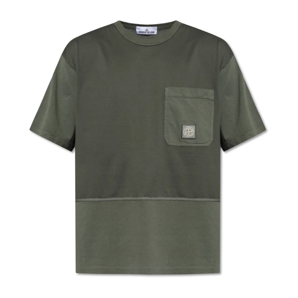 Stone Island T-shirt met zak Green Heren