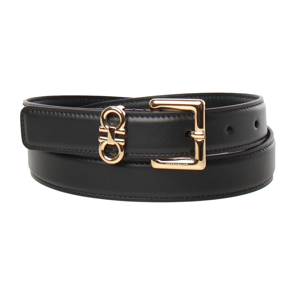 Salvatore Ferragamo Zwarte Damesriemen Stijlvolle Collectie Black Dames