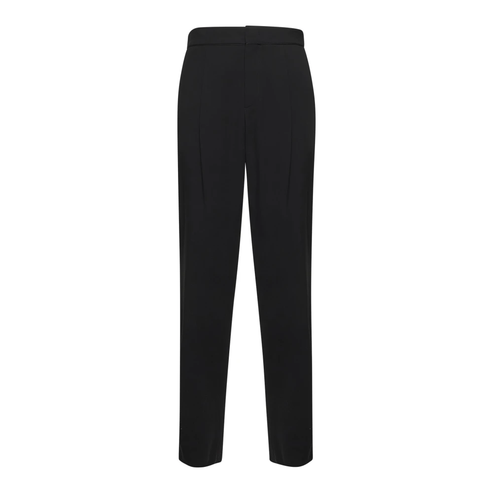 Giorgio Armani Zwarte wollen broek met voor sluiting Black Heren
