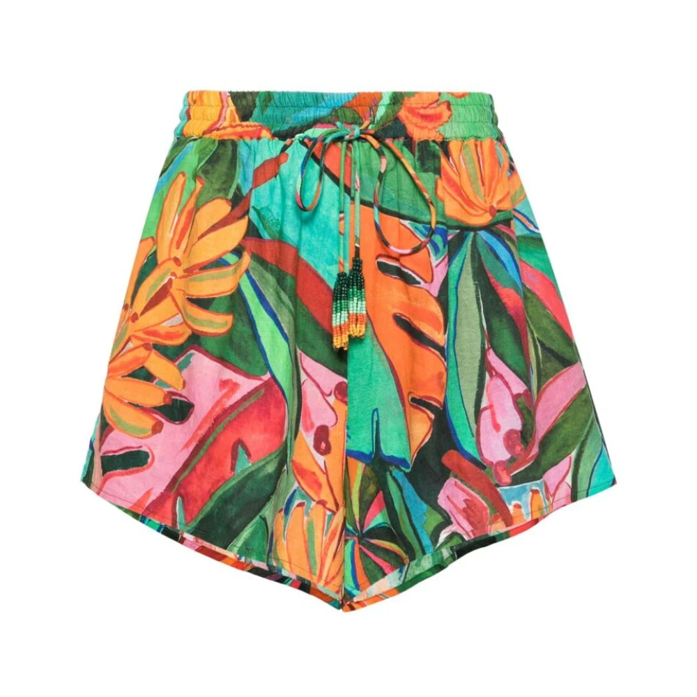 Farm Rio Shorts met Bananenblad Print Multicolor Dames