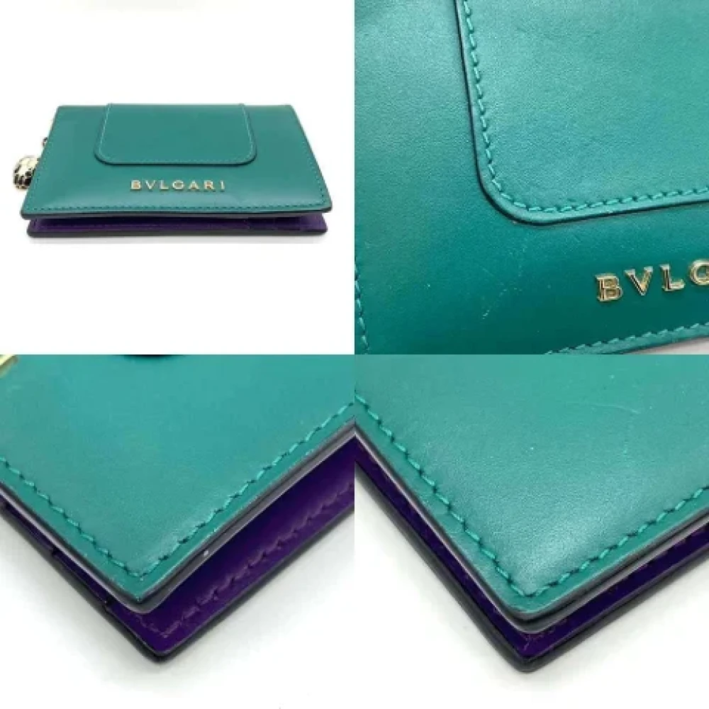 Bvlgari Vintage Pre-owned Leather wallets Green Dames