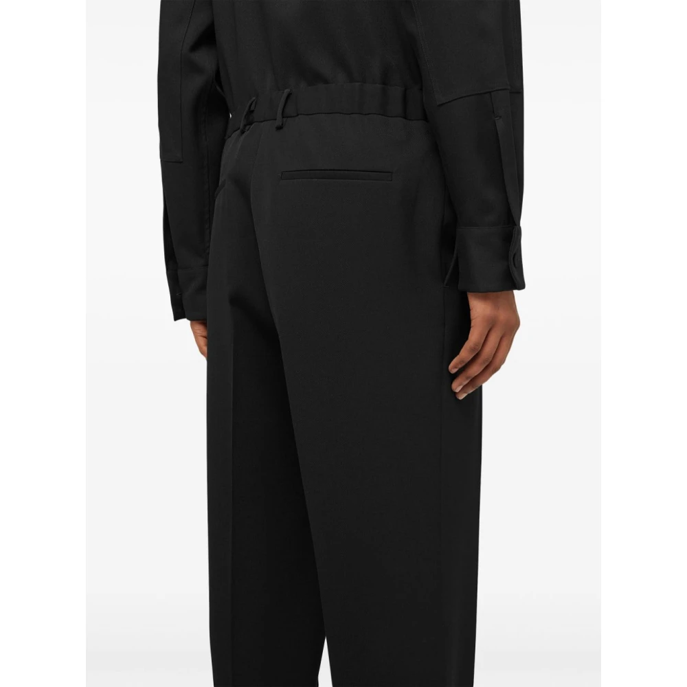 Jil Sander Zwarte Wol Cropped Broek Black Heren