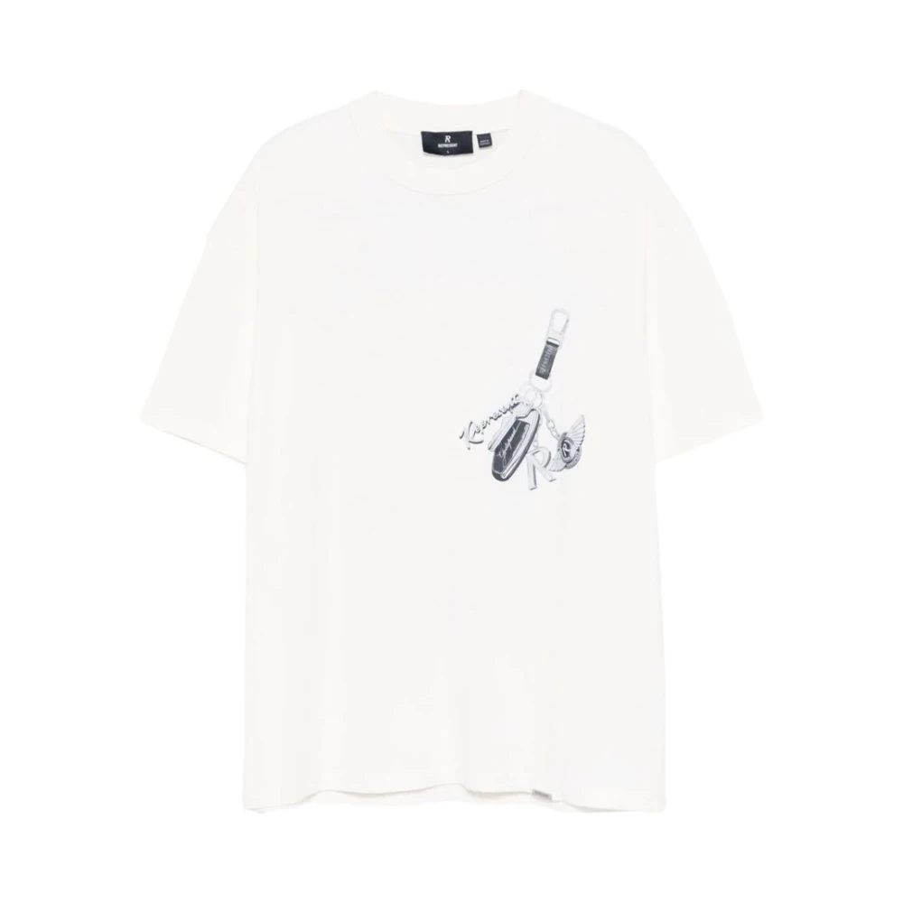 Represent Sleutelprint Ivoor Wit T-shirt White Heren