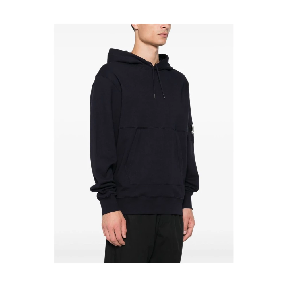 C.P. Company Navy Blauwe Hoodie Lens Detail Blue Heren