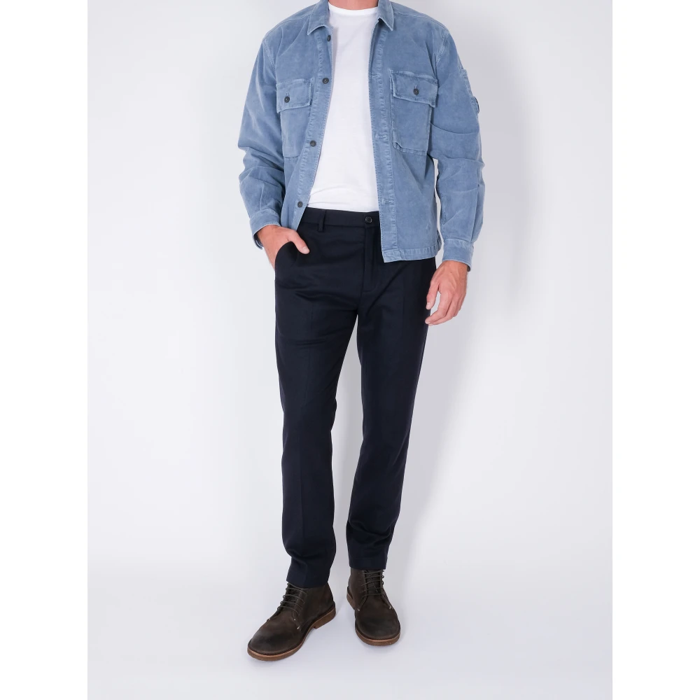Department Five Stijlvolle Tapered Fit Wollen Broek Blue Heren
