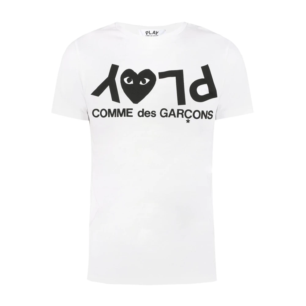 Comme des Garçons Play Logo-bedrukt T-shirt White Heren