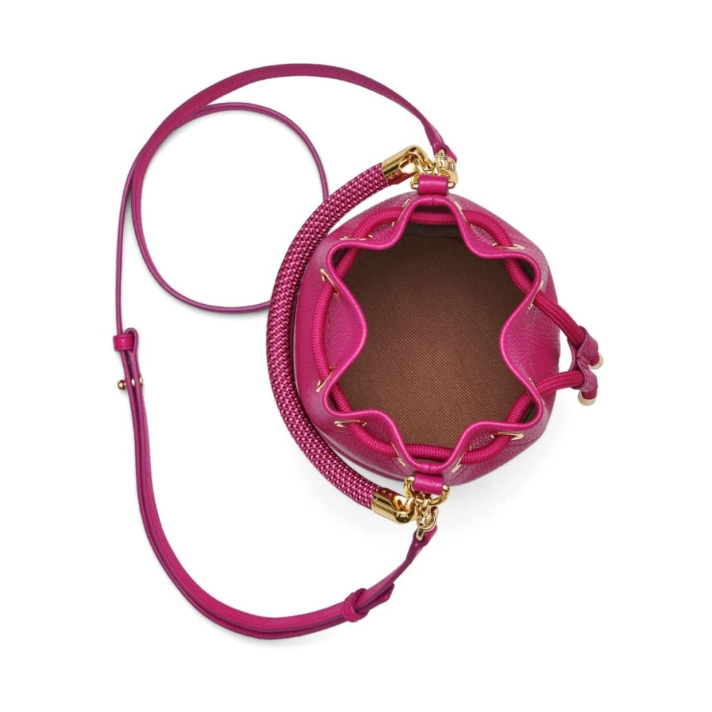 Marc Jacobs Donkerroze Leren Bucket Tas met Gouden Hardware Pink Dames