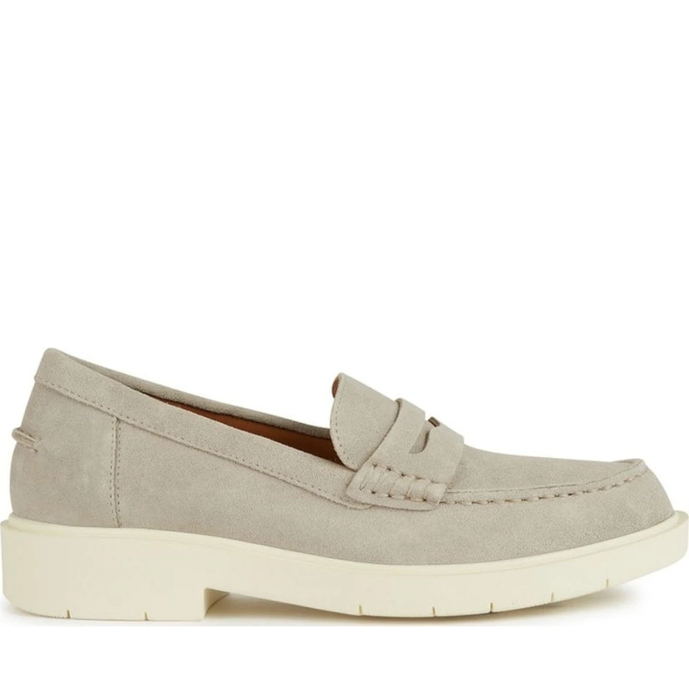 Geox Women's Gray Grey Suede Loafers - Loafers - 6 Uk - Shoes