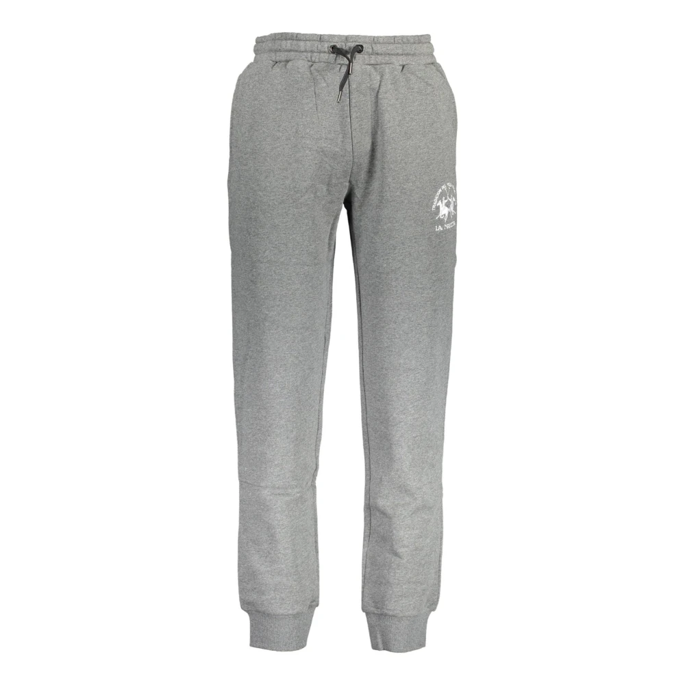 La Martina Men's Gray Sweatpants, 2XL, Sporty Trousers Embroidered Logo