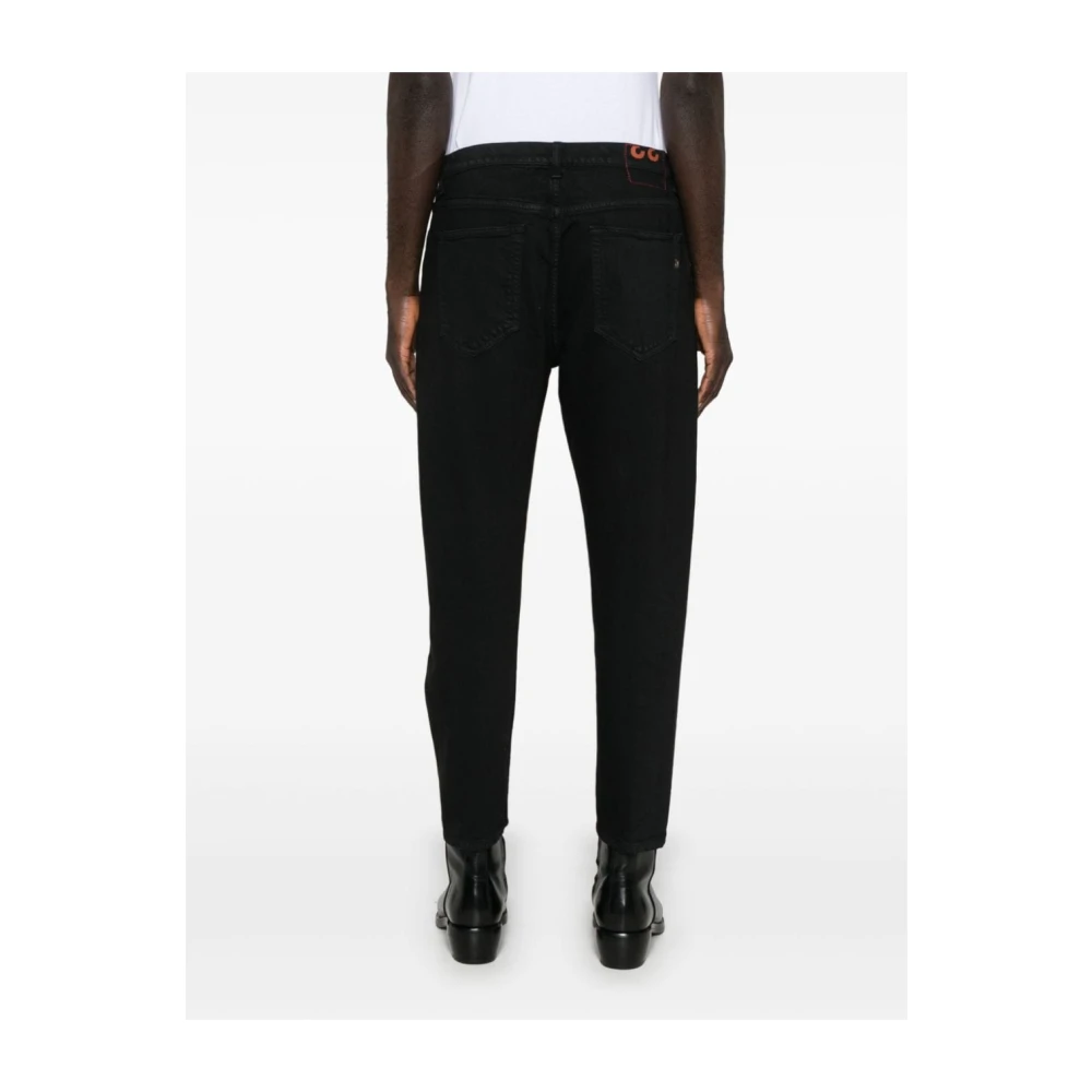 Dondup Zwarte Stretch Denim Broek Black Heren