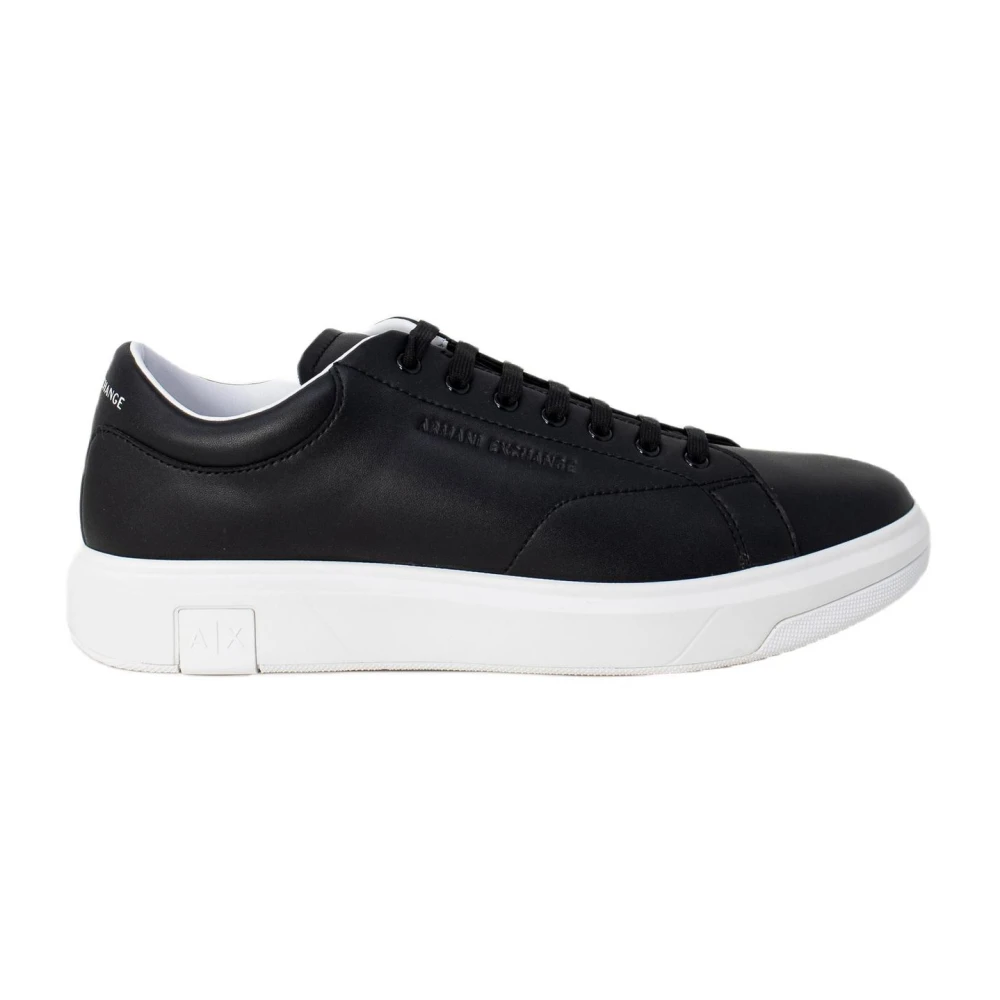 Armani Exchange , Sneakers, Male, Black, 7 Uk, Black Casual Leather Trainers For Men - Image 5