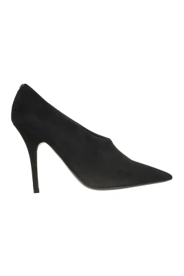 Eleganta pumps i mocka och läder