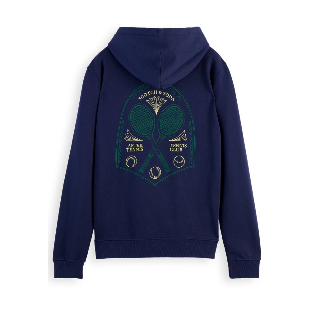 Scotch & Soda Artwork Hoodie Sweatshirt Blue Heren