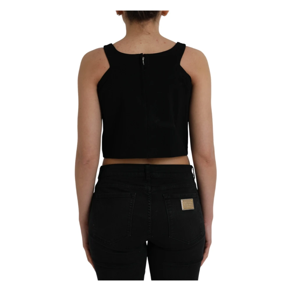 Dolce & Gabbana Mouwloos tanktop met ronde hals Black Dames