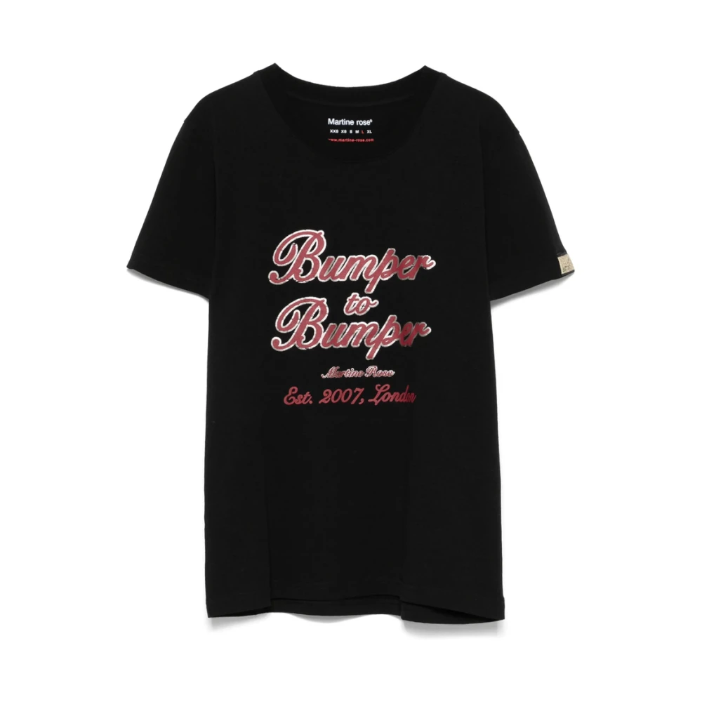 Martine Rose Zwarte Tekst Print Logo T-shirt Black Heren