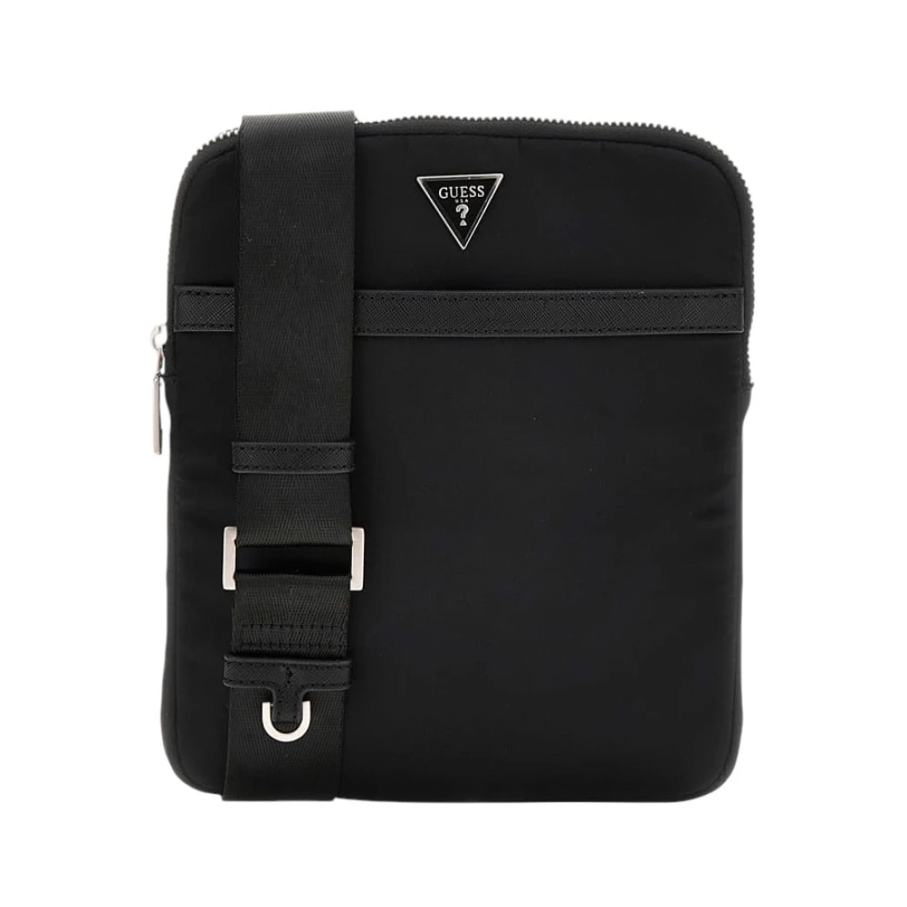 Guess Milano Flat Crossbody - Male - Cross Body Messenger - Black - One Size - Bags