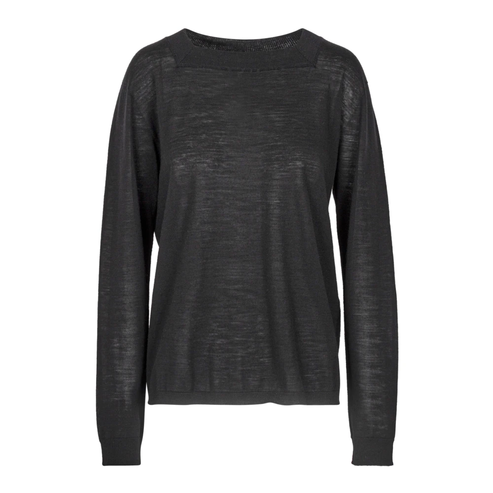 Liviana Conti Wollen trui met vierkante hals Black Dames