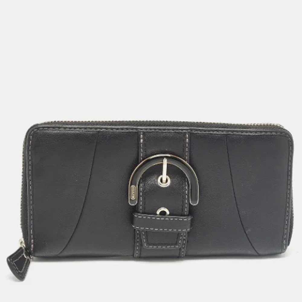 Coach Pre-owned Leather wallets Black Dames