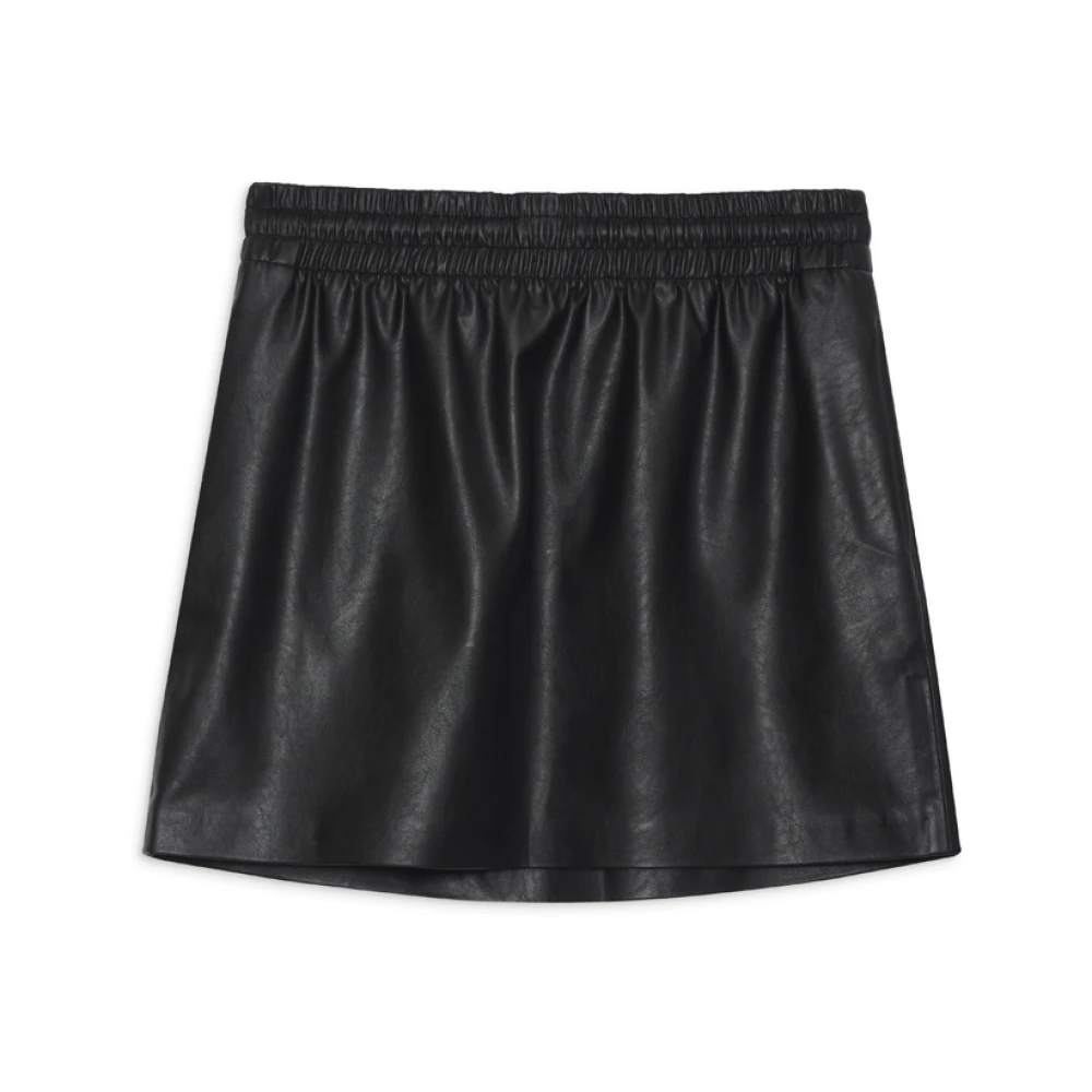 Anine Bing Zwarte Vegan Leren Rok Black Dames